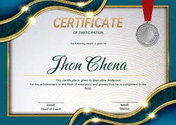 Non-Marketing-Certificate Golden Blue