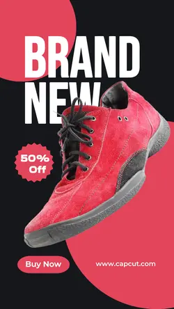 Red and Black Shoes Promotion Sale Instagram Story