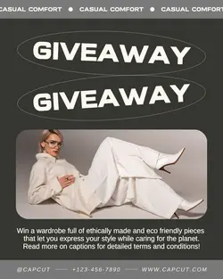 Black Modern Fashion Giveaway Instagram Post