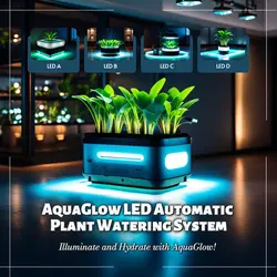 E-commerce Household AquaGlow LED Automatic Plant Watering System Product Display