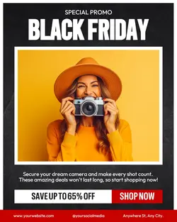 Black Friday Camera Sale Promo Instagram Portrait