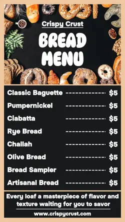 Food Bread Menu Instagram Story