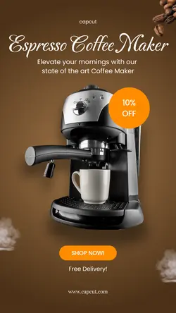 Electronic Coffee Maker Sale Instagram Story