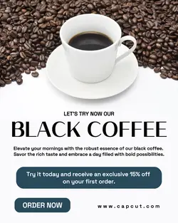 Black coffee beverage promotion instagram portrait