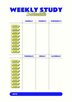 Non-Marketing Class Schedule Blue Yellow