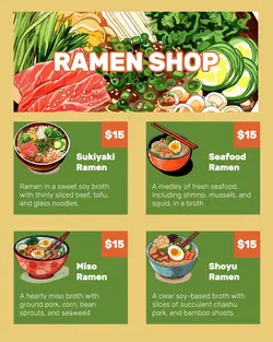 Ramen Shop Menu