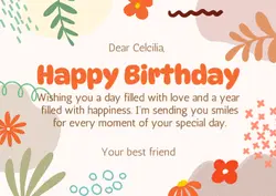 Non-marketing Personal Cards Birthday Cartoon