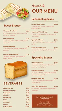 Food & Beverages Bakery Menu Instagram Story
