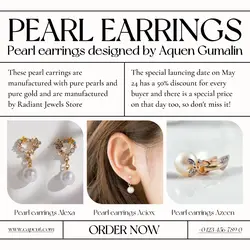 Pearl Earrings Product Display Instagram Post White Minimalist