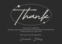 Non-Marketing Card Thank You Black Minimalist