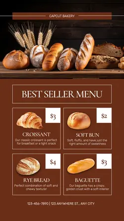 Food Bakery Menu Instagram Story