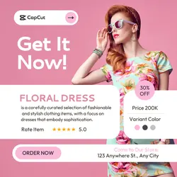 Pink Floral Dress Instagram Post