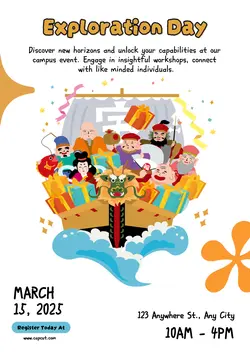 Non-Marketing Campus Event Poster White Illustrati