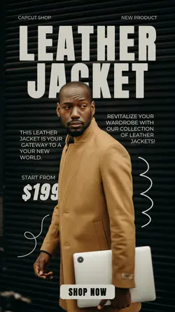 Leather Jacket Fashion Promotion Instagram Story