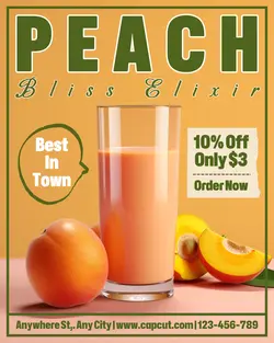 Food And Beverage Peach Bliss Elixir Promotion Instagram Portrait