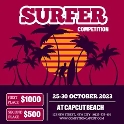 Surfer Competition Instagram post