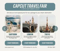 Blue Minimalist Travel Fair Facebook Post