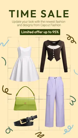 Fashion Sale Instagram Story Yellow Minimalist