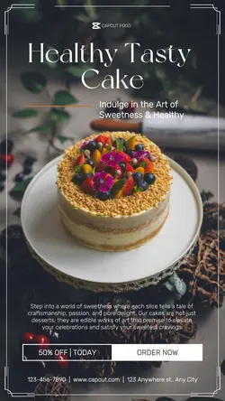 Food & Beverage Cake Promotion Minimalist