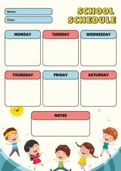 Non-marketing School Schedule cute style