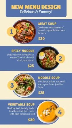 Food and Beverage Menu Design Instagram Story