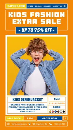 Fashion Kids Extra Sale Poster Promotion TikTok