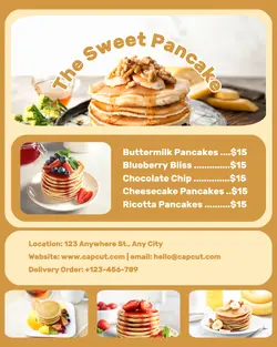 The Sweet Pancake Menu