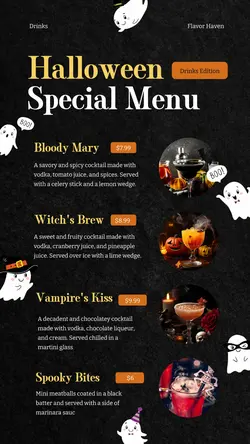 Halloween Special Menu Tiktok Post