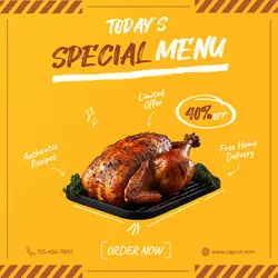 Food and Beverage Special Menu Promotion Instagram Post