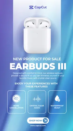 New Earbuds III Product Tiktok Template
