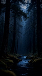   Bosque de día lluvioso