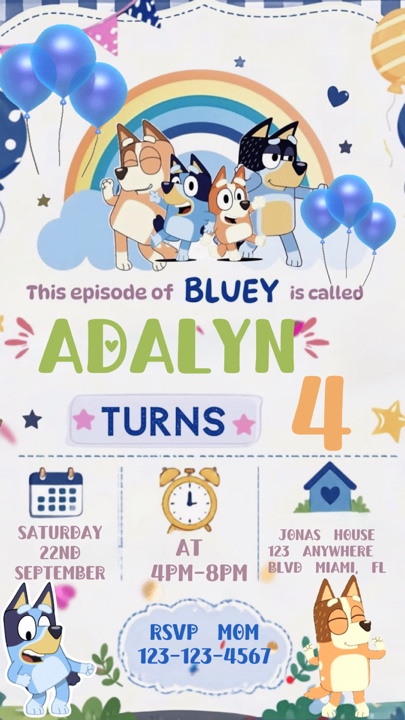 Invitación Bluey 